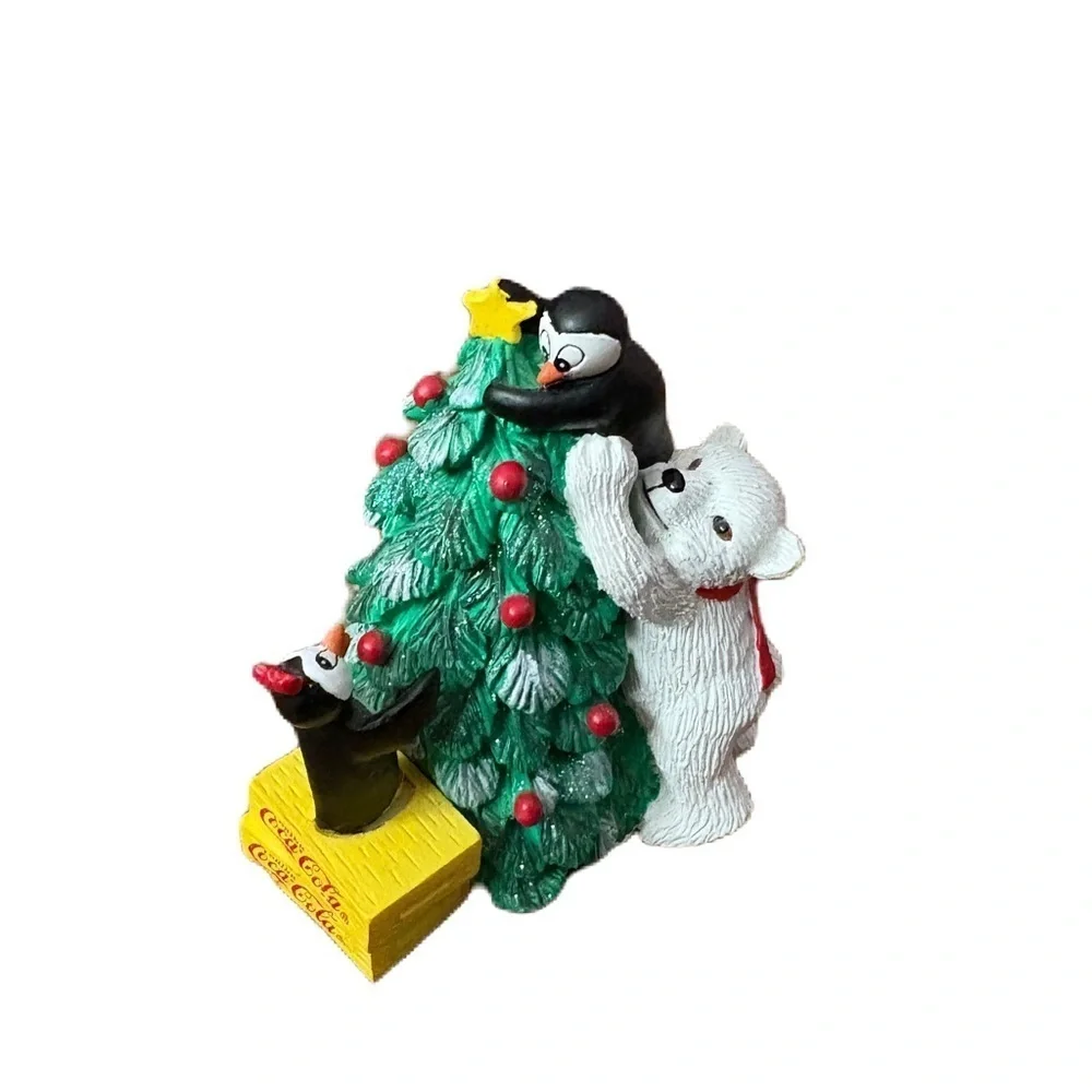 Coca-Cola Holiday Figurine Collection Polar Bear Cubs Penguin Christmas Bundle